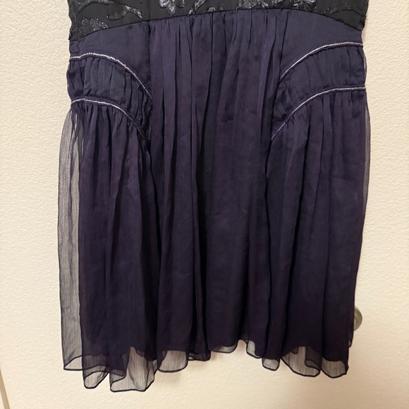 Free People Lotus Pond Purple Black Beaded Dress Sz L - Picture 7 of 12